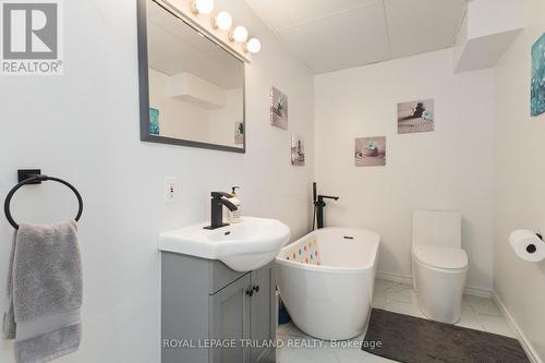 Lower bathroom with new tub - 191 Bethany Street, North Middlesex (Parkhill), ON - Indoor Photo Showing Bathroom