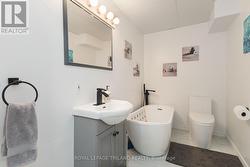 Lower bathroom with new tub - 