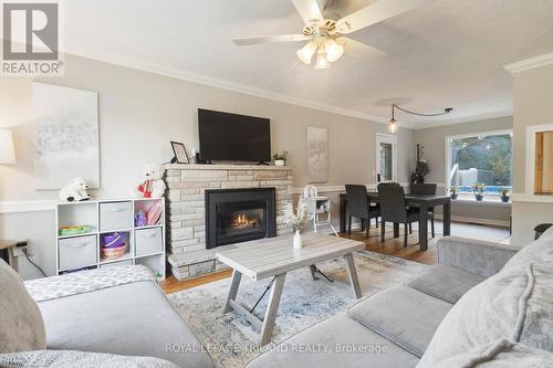 Open concept living dining - 191 Bethany Street, North Middlesex (Parkhill), ON - Indoor Photo Showing Living Room With Fireplace