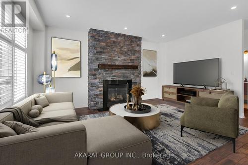 4214 Amaletta Crescent, Burlington, ON - Indoor Photo Showing Living Room With Fireplace