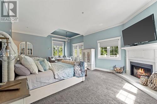 367 Crystal Bay Drive, Amherstburg, ON - Indoor Photo Showing Bedroom With Fireplace