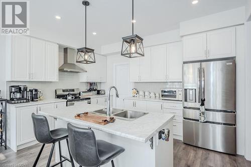 55 Povey Road, Fergus, ON - Indoor Photo Showing Kitchen With Stainless Steel Kitchen With Double Sink With Upgraded Kitchen