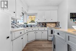 Ample cabinetry. Windows face Francis. - 