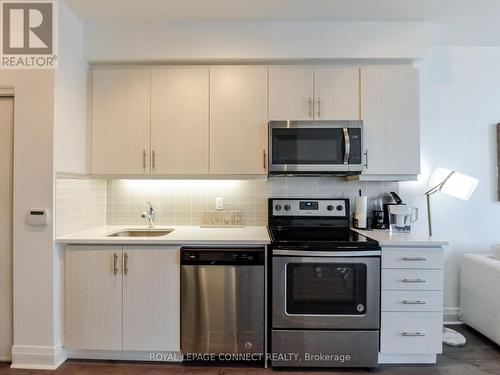 302 - 17 Zorra Street, Toronto, ON - Indoor Photo Showing Kitchen With Stainless Steel Kitchen