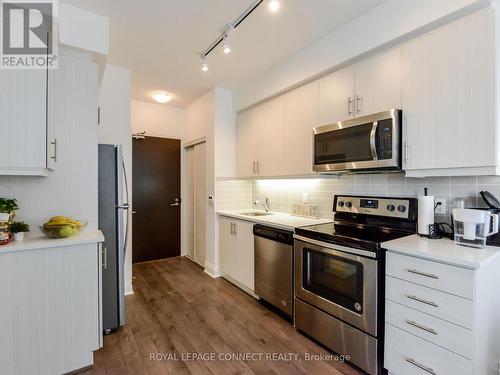 302 - 17 Zorra Street, Toronto, ON - Indoor Photo Showing Kitchen With Stainless Steel Kitchen With Upgraded Kitchen