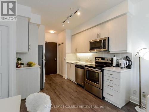 302 - 17 Zorra Street, Toronto, ON - Indoor Photo Showing Kitchen With Stainless Steel Kitchen