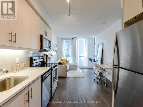 302 - 17 Zorra Street, Toronto, ON - Indoor Photo Showing Kitchen With Stainless Steel Kitchen