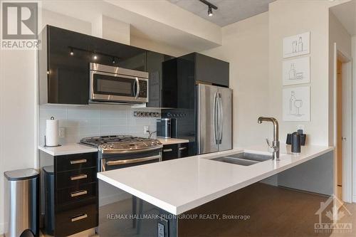 1107 - 224 Lyon Street N, Ottawa, ON - Indoor Photo Showing Kitchen With Stainless Steel Kitchen With Double Sink With Upgraded Kitchen