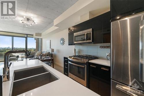 224 Lyon Street N Unit#1107, Ottawa, ON - Indoor Photo Showing Kitchen With Stainless Steel Kitchen With Double Sink