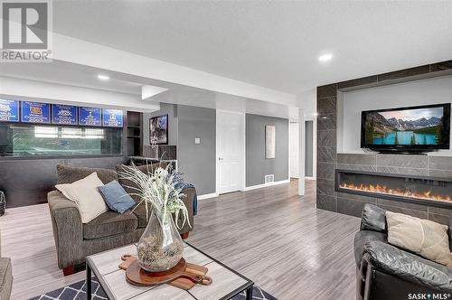 1634 Grace Street, Moose Jaw, SK - Indoor Photo Showing Living Room With Fireplace