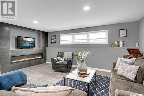 1634 Grace Street, Moose Jaw, SK - Indoor Photo Showing Living Room With Fireplace