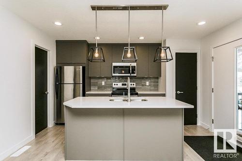 9010 114 Av Nw, Edmonton, AB - Indoor Photo Showing Kitchen With Stainless Steel Kitchen With Double Sink With Upgraded Kitchen