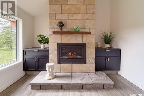 River'S Edge Acreage, Moose Jaw Rm No. 161, SK - Indoor Photo Showing Living Room With Fireplace