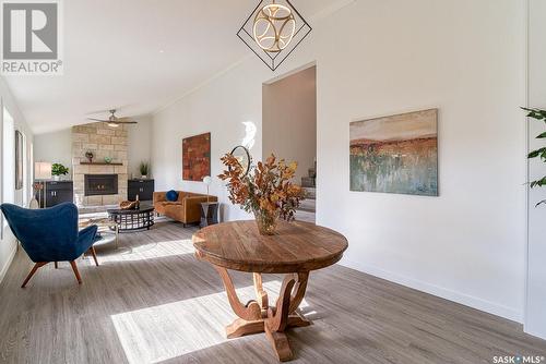 River'S Edge Acreage, Moose Jaw Rm No. 161, SK - Indoor Photo Showing Living Room With Fireplace