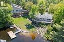 Beautiful Muskoka Property 285 A&B Crooked Bay Road 2 residences and a Boathouse too....Six Mile Lake - 285 Crooked Bay Road, Port Severn, ON  - Outdoor With Body Of Water With Deck Patio Veranda 