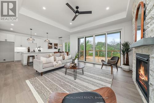 114 Michael'S Way, Prince Edward County (Ameliasburgh), ON - Indoor Photo Showing Living Room With Fireplace