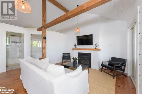 93-44 Potato Island Road, Port Severn, ON - Indoor Photo Showing Living Room With Fireplace