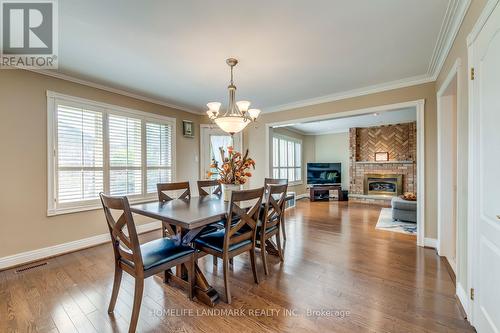 1636 Sagewood Court, Mississauga, ON - Indoor Photo Showing Dining Room With Fireplace