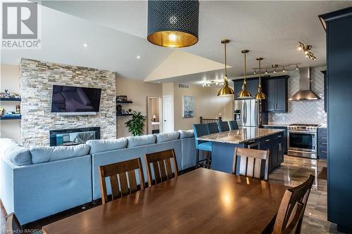 432 Devonshire Road, Port Elgin, ON - Indoor Photo Showing Dining Room With Fireplace