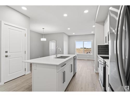 737 Mattson Drive Sw Sw, Edmonton, AB - Indoor Photo Showing Kitchen With Stainless Steel Kitchen With Double Sink With Upgraded Kitchen