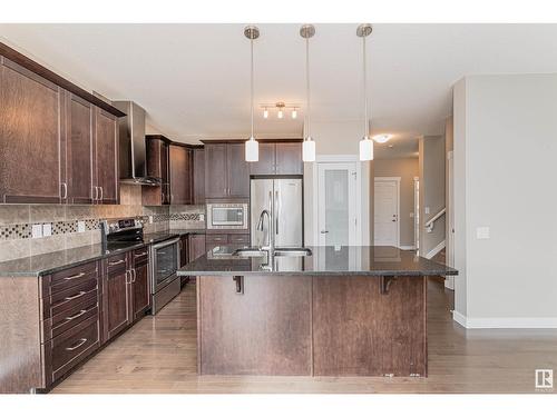 8815 218 St Nw, Edmonton, AB - Indoor Photo Showing Kitchen With Stainless Steel Kitchen With Upgraded Kitchen