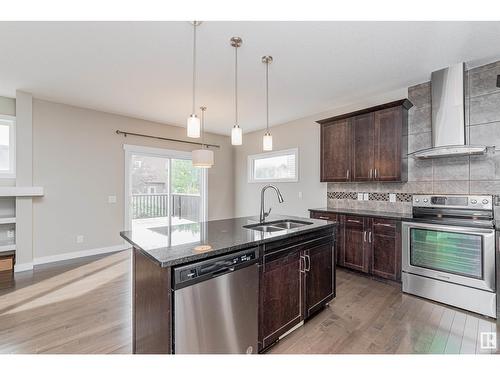 8815 218 St Nw, Edmonton, AB - Indoor Photo Showing Kitchen With Stainless Steel Kitchen With Double Sink With Upgraded Kitchen