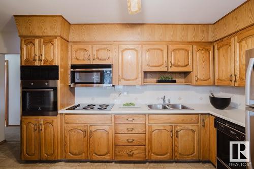 16045 95 Av Nw, Edmonton, AB - Indoor Photo Showing Kitchen With Double Sink