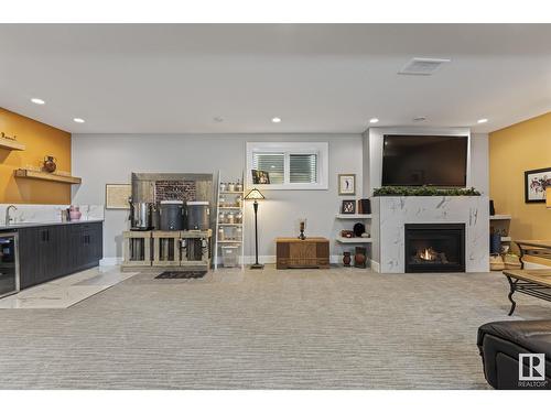 10107 138 St Nw, Edmonton, AB - Indoor Photo Showing Living Room With Fireplace