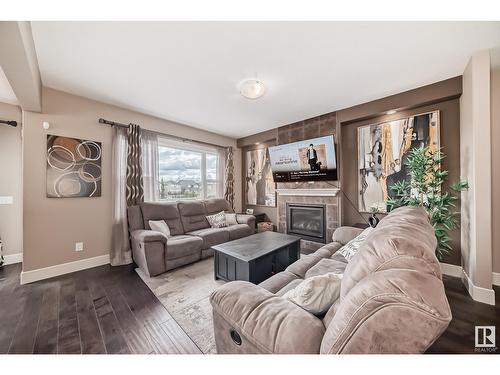 17103 122 St Nw, Edmonton, AB - Indoor Photo Showing Living Room With Fireplace