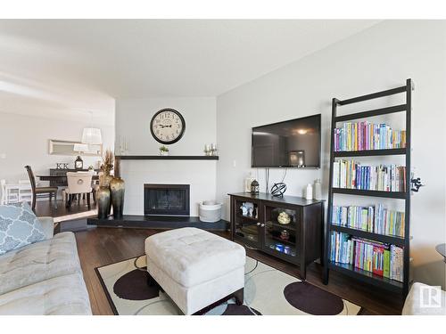 4347 147 St Nw, Edmonton, AB - Indoor Photo Showing Living Room With Fireplace