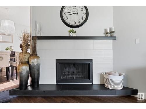 4347 147 St Nw, Edmonton, AB - Indoor Photo Showing Living Room With Fireplace