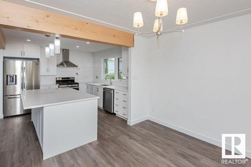 8803 145 St Nw, Edmonton, AB - Indoor Photo Showing Kitchen With Stainless Steel Kitchen With Upgraded Kitchen