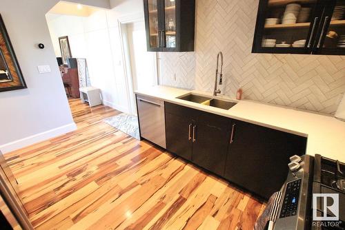 9215 153 St Nw, Edmonton, AB - Indoor Photo Showing Kitchen With Double Sink