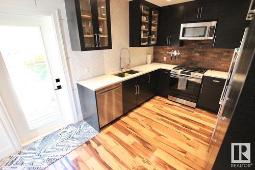 9215 153 St Nw, Edmonton, AB - Indoor Photo Showing Kitchen With Double Sink With Upgraded Kitchen