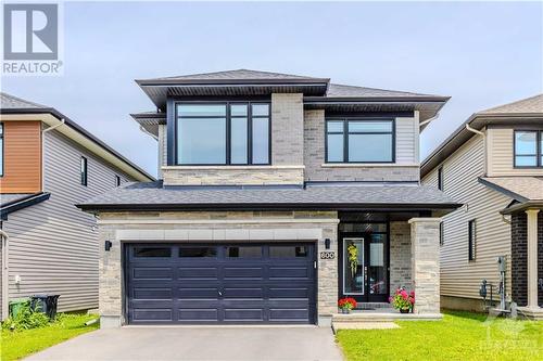 Modern stone & brick front exterior - 600 Triangle Street, Ottawa, ON - Outdoor With Facade