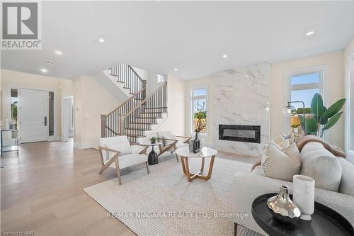 Lot 24 - 6140 Curlin Crescent, Niagara Falls, ON - Indoor Photo Showing Living Room With Fireplace