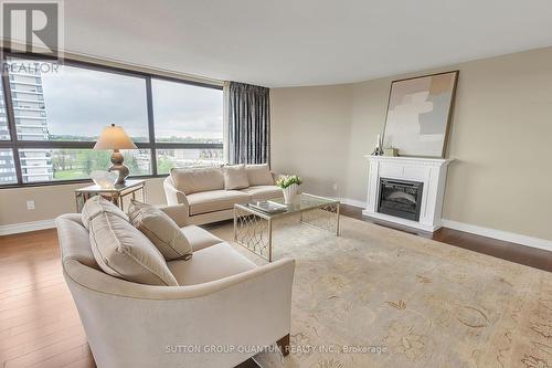 1410 - 1300 Bloor Street, Mississauga, ON - Indoor Photo Showing Living Room With Fireplace