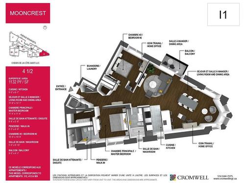 Plan (croquis) - 509-4851 Ch. De La Côte-St-Luc, Montréal (Côte-Des-Neiges/Notre-Dame-De-Grâce), QC - Other