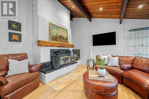 9256 First Line, Milton, ON - Indoor Photo Showing Living Room With Fireplace