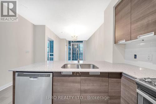 1320 - 5033 Four Springs Avenue S, Mississauga, ON - Indoor Photo Showing Kitchen With Double Sink