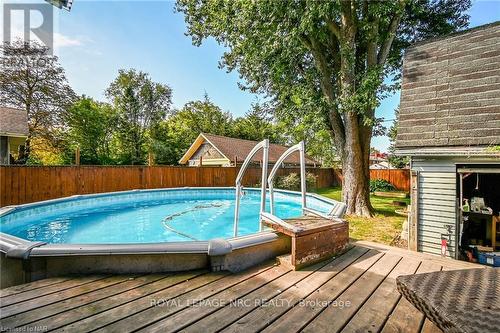 406 King Street, Port Colborne, ON - Outdoor With Above Ground Pool With Deck Patio Veranda