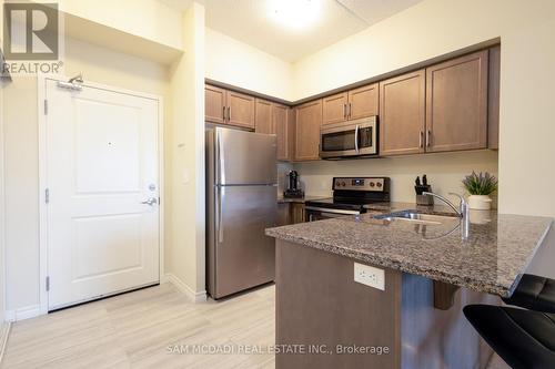 208 - 630 Sauve Street, Milton, ON - Indoor Photo Showing Kitchen With Double Sink