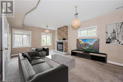 virtually staged - 356 Stevenson Street N, Guelph, ON - Indoor Photo Showing Living Room With Fireplace