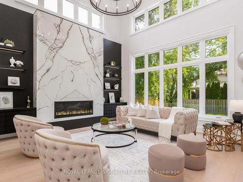 1306 Tansley Dr, Oakville, ON - Indoor Photo Showing Living Room With Fireplace