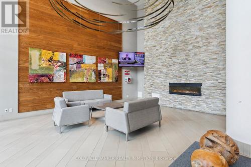 1208 - 2240 Lakeshore Boulevard W, Toronto (Mimico), ON - Indoor With Fireplace