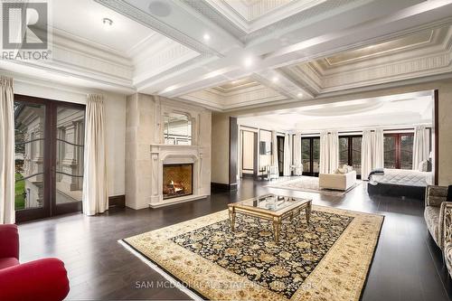 2275 Doulton Drive, Mississauga, ON - Indoor Photo Showing Living Room With Fireplace