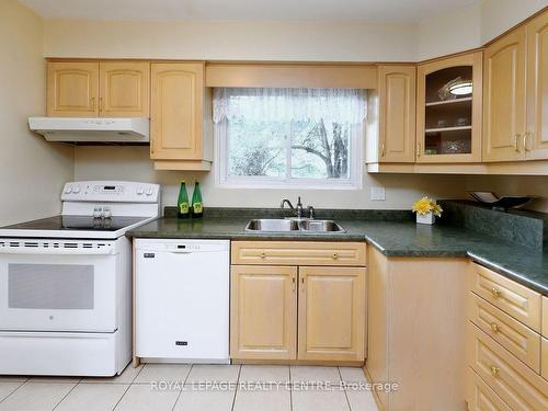 3540 Queenston Dr, Mississauga, ON - Indoor Photo Showing Kitchen With Double Sink