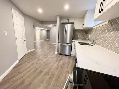 Basemen-128 Allenby Ave, Hamilton, ON - Indoor Photo Showing Kitchen With Double Sink