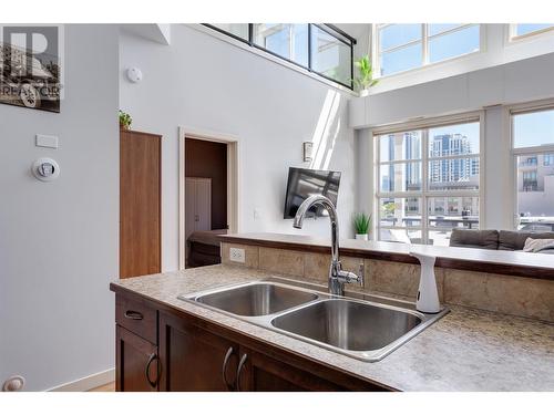 1331 Ellis Street Unit# 406, Kelowna, BC - Indoor Photo Showing Kitchen With Double Sink