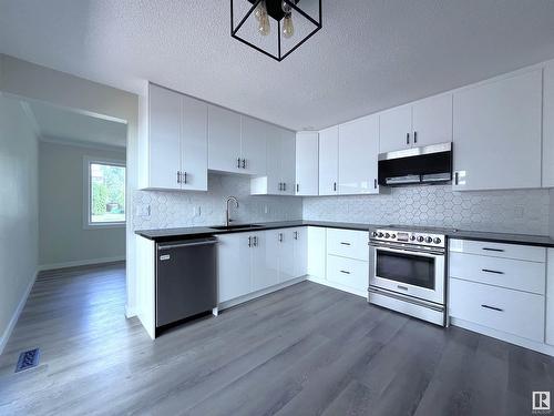 99 Wahstao Cr Nw, Edmonton, AB - Indoor Photo Showing Kitchen With Stainless Steel Kitchen